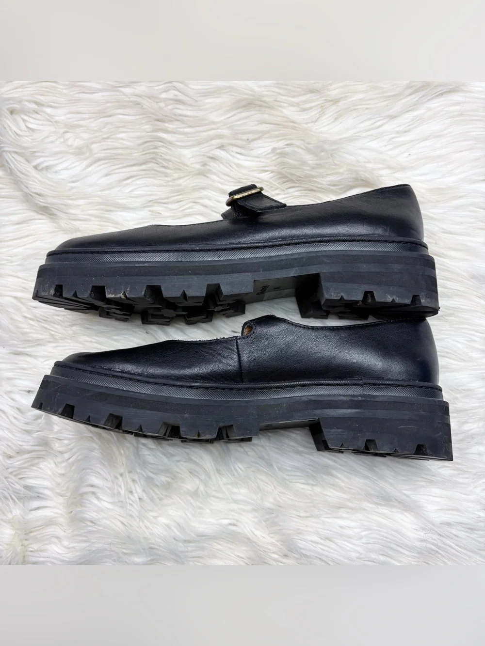 Madewell The Freya Platform Lugsole Mary Jane True Black Leather Size 8.5 - Picture 6 of 12